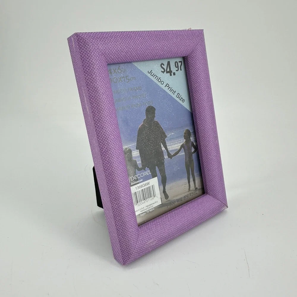 Decorel Purple Textured Fabric 4x6 Tabletop Picture Frame 1366G6W